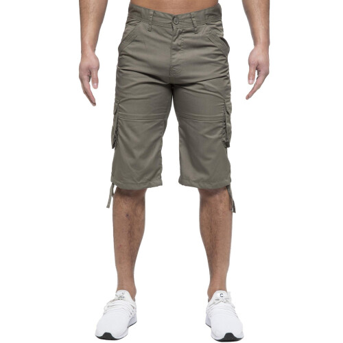 Ze Enzo (40, Khaki) Enzo Mens Cargo Shorts 1