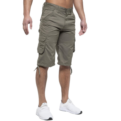 Ze Enzo (40, Khaki) Enzo Mens Cargo Shorts 2