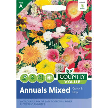 Country Value Annuals Mixed Easy Grow Your Own Garden Flowers Seeds Packet