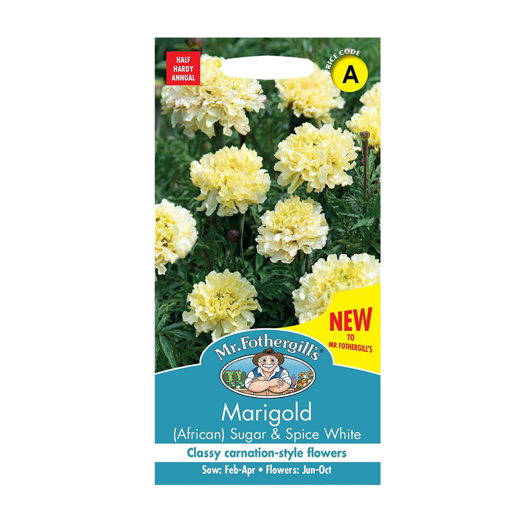 Mr Fothergill's Marigold Seeds Grow Your Flowers Sugar & Spice White
