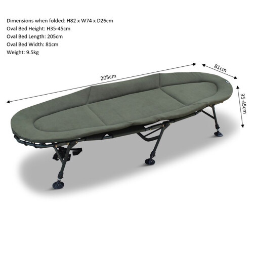 Abode Carp Fishing Camping Oval Flat bed bedchair 1
