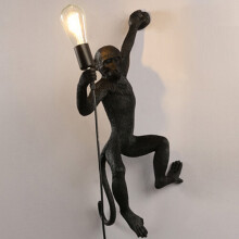 ( black b) Nordic Hemp Rope Monkey Lamp Pendant Lamp Creative Cafe Industrial Style Chandelier Animal Becorative Pendant Lights