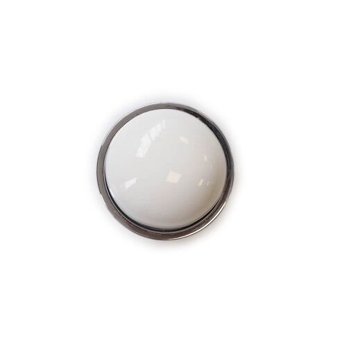 Polished Chrome & White Kitchen Cabinet Knob 2