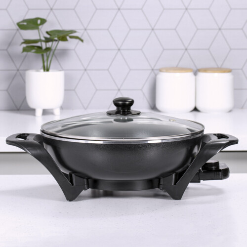 Quest 35870 Electric NonStick Wok with Lid / Rapid Heating, 1500W on OnBuy