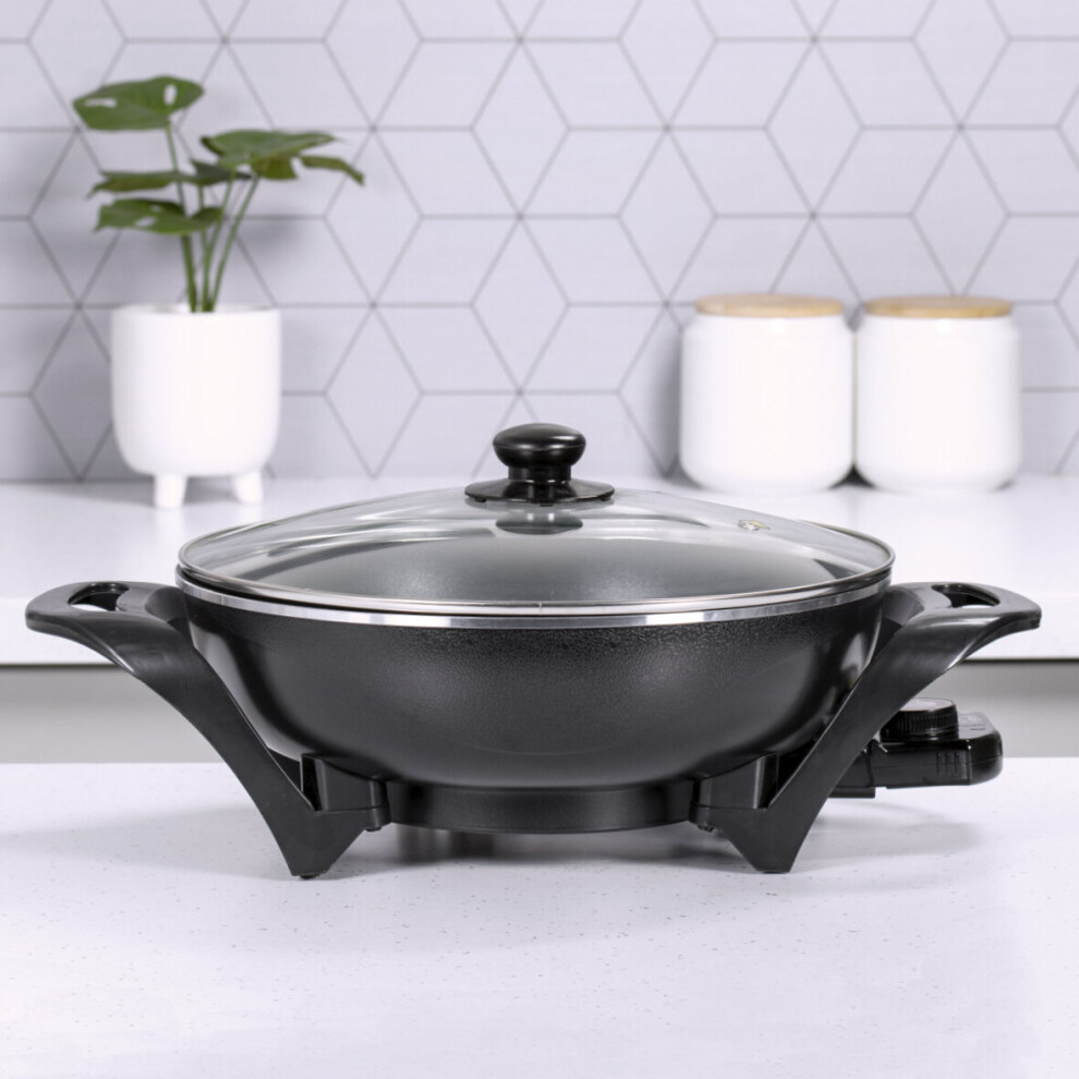 Quest 35870 Electric Non-Stick Wok with Lid / Rapid Heating, 1500W