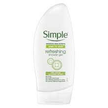 Simple Kind to Skin Refreshing Body Wash with Natural Cucumber Extract Shower Gel for Dry Skin 250 ml