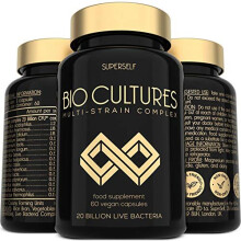 Probiotics Bio Cultures Complex - 20 Billion CFU - 60 Acid-Resistant Capsules - Gut Health Vegan Probiotic Supplements for Women & Men - Multi-Strain