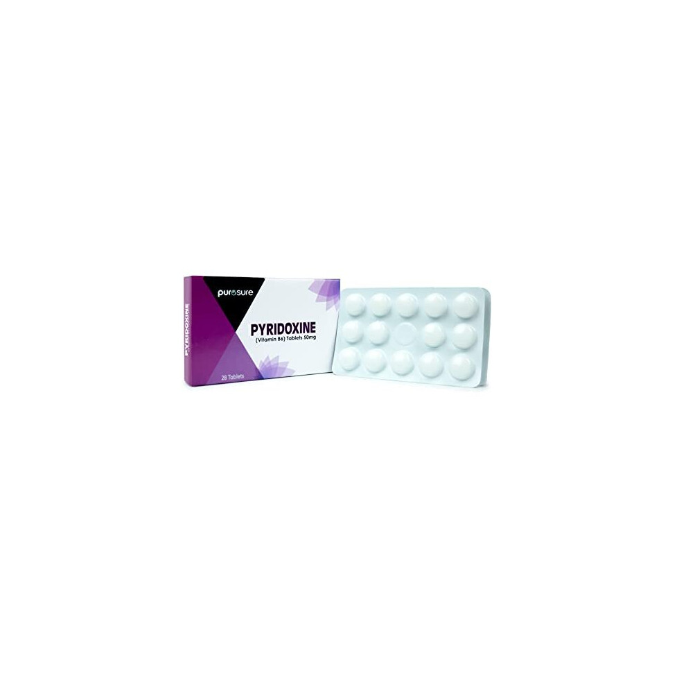 PuroSure Vitamin B6 50 mg, Pyridoxine, 28 Tablets