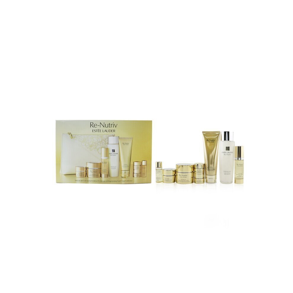 Estee Lauder The Secret Of Infinite Beauty Ultimate Lift Travel Collection: Creme 50ml+Serum 30ml+Eye Creme 15ml+Softening Lotion 250ml... 8pcs+1bag