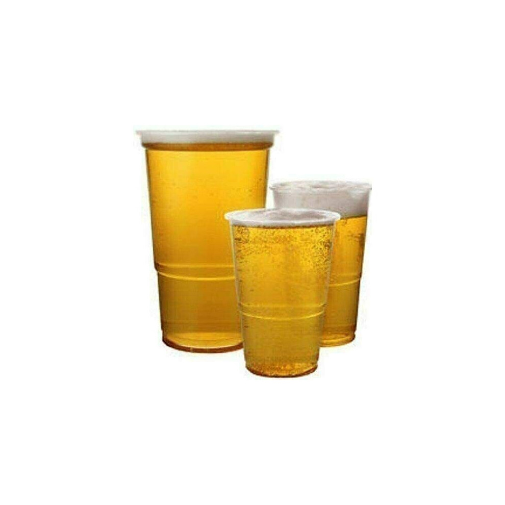 Hot Bargains (Pint 20Oz, 50) Plastic Pint Half Pint Glasses Reusable For Home Pubs Restaurants Catering