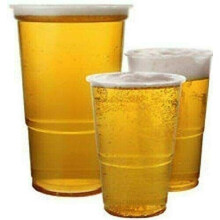 (Pint 20oz, 100) Plastic Pint Half pint Glasses Reusable For Home Pubs Restaurants Catering