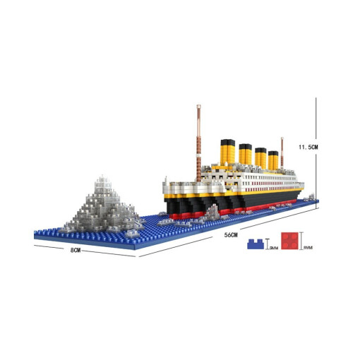 1860 piese - Model în formă de Titanic - Jucării de construcție cu blocuri 2