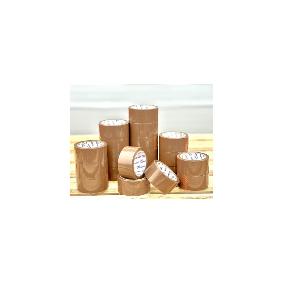 (Brown Tape, 24 Rolls) Tape Packaging Tape Fragile / Brown / Clear Tapes 48mm X 66m - Low Noise Tapes