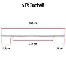 (6ft) Standard Barbell 1 inch Straight Weight Lifting Bar 2 Collars 4ft 5ft 6ft 7Ft
