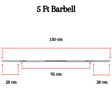 (5ft) Standard Barbell 1 inch Straight Weight Lifting Bar 2 Collars 4ft 5ft 6ft 7Ft