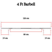 (4ft) Standard Barbell 1 inch Straight Weight Lifting Bar 2 Collars 4ft 5ft 6ft 7Ft