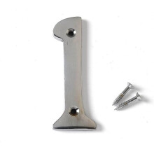 (1 x Number 1) Polished Chrome Screw On House Door / Gate Numbers And Letters 0-9 A B Post Wall