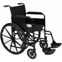 Angel Mobility AMW0046BF Folding Steel Self-Propelled Wheelchair - 115 kg Capacity, 18 kg, Flip-Up Footrests, Parking Brakes, Puncture-Proof Wheels
