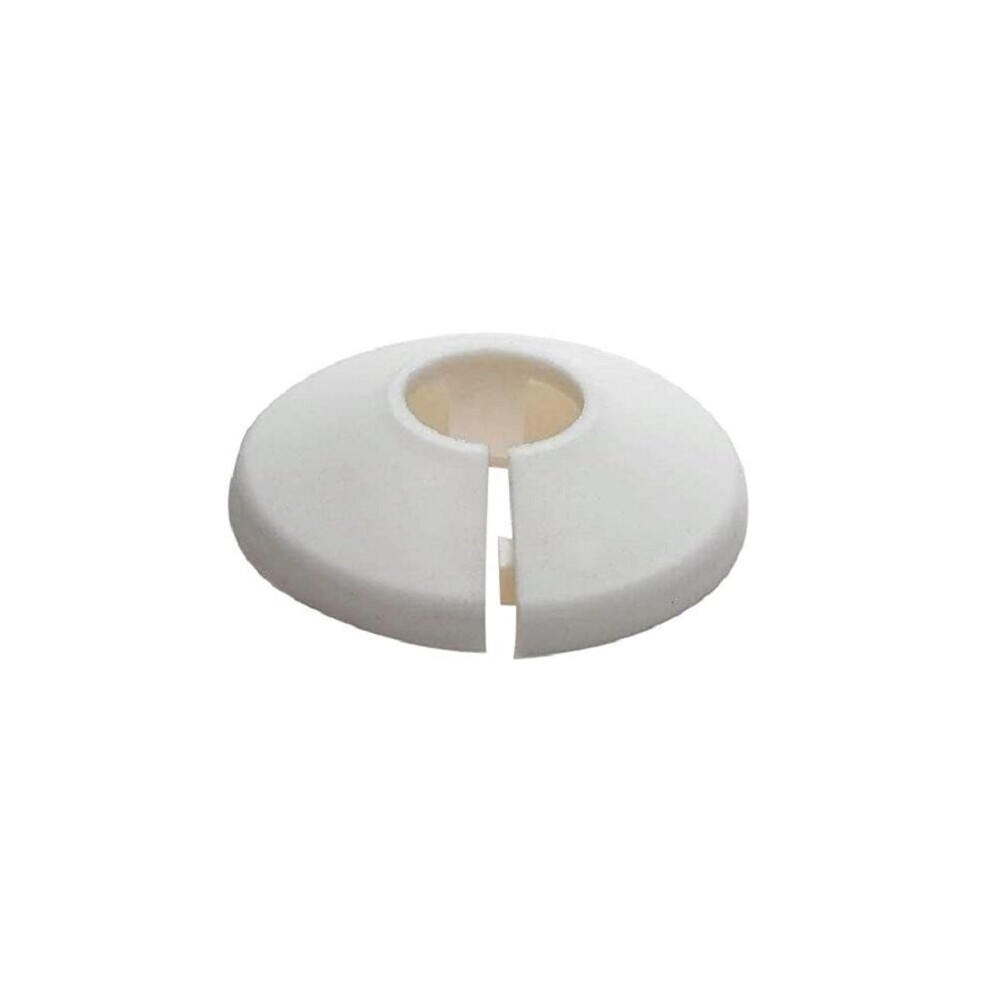 2 White 15mm Radiator Pipe Hole Rose Collars Cover Fitting Radsnaps