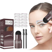 (Medium Brown) Eyebrow Stencil Kit Eyebrow Stamp Shaping Kit Waterproof Eyebrow Print Mold Set