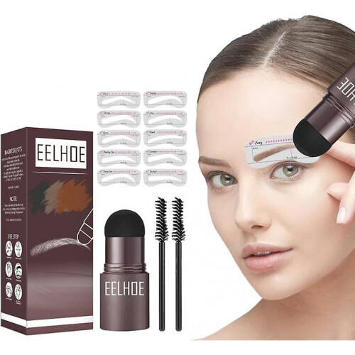 (Medium Brown) Eyebrow Stencil Kit Eyebrow Stamp Shaping Kit Waterproof Eyebrow Print Mold Set