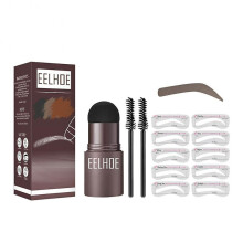(Drak Brown) Eyebrow Stencil Kit Eyebrow Stamp Shaping Kit Waterproof Eyebrow Print Mold Set