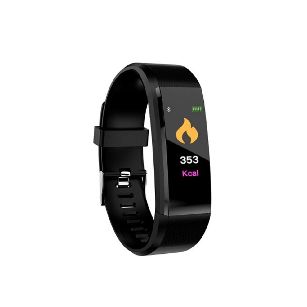 (Black) Bluetooth Smart Watch Heart Rate Fitness Tracker Bracelet Pedometer Fit