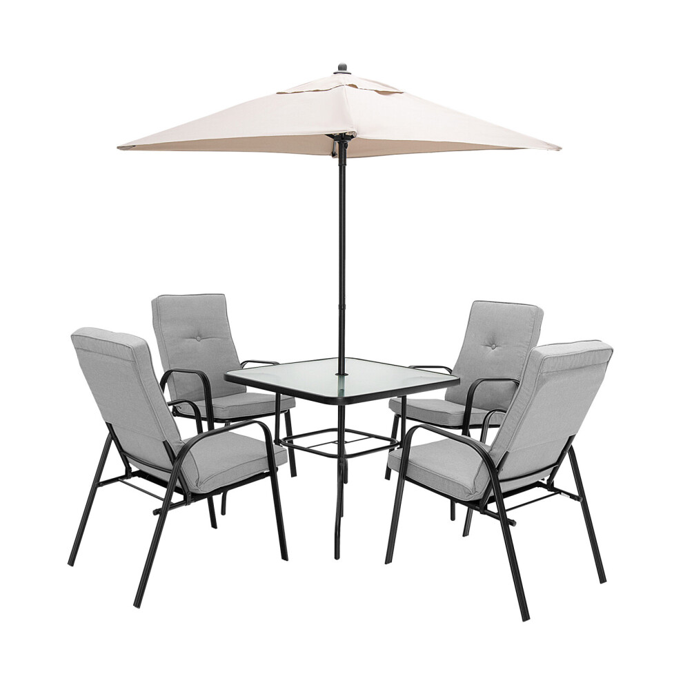 6 Pieces Patio Dining  Outdoor Furniture Set  Stackable Garden Chairs