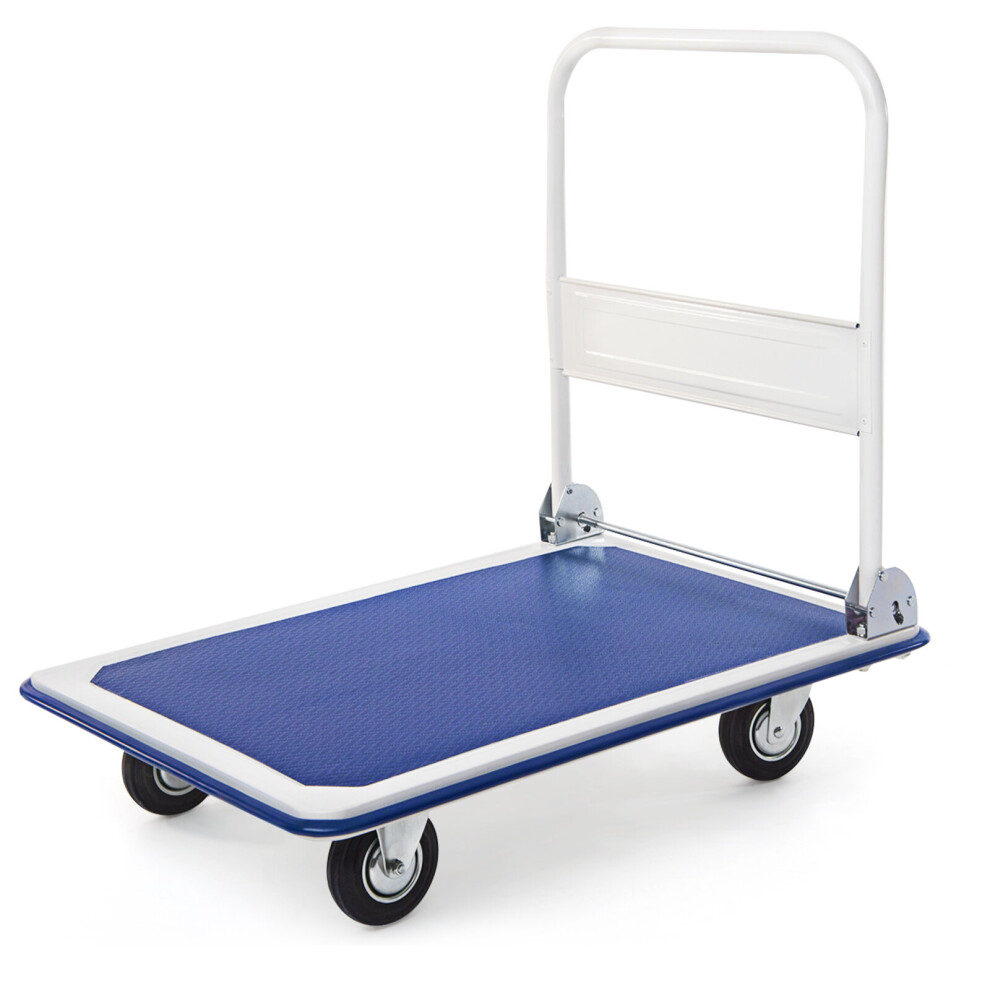 Folding Platform Truck Metal Push Dolly Cart Heavy-Duty Hand Truck