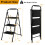 Costway 3 Step Household Office Ladder Folding Step Ladder Portable Step Stool 3