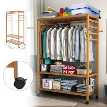 Wooden Clothes Rack Scarf Cap Hanging Garment Coat Rack Rolling Stand