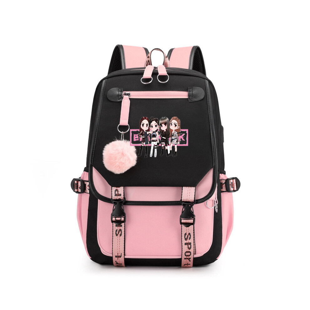 (4) BLACKPINK student USB large capacity school bag