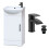 Gloss White 400mm Vanity Basin Unit & Matt Black Tap, Waste, Black Handle 1