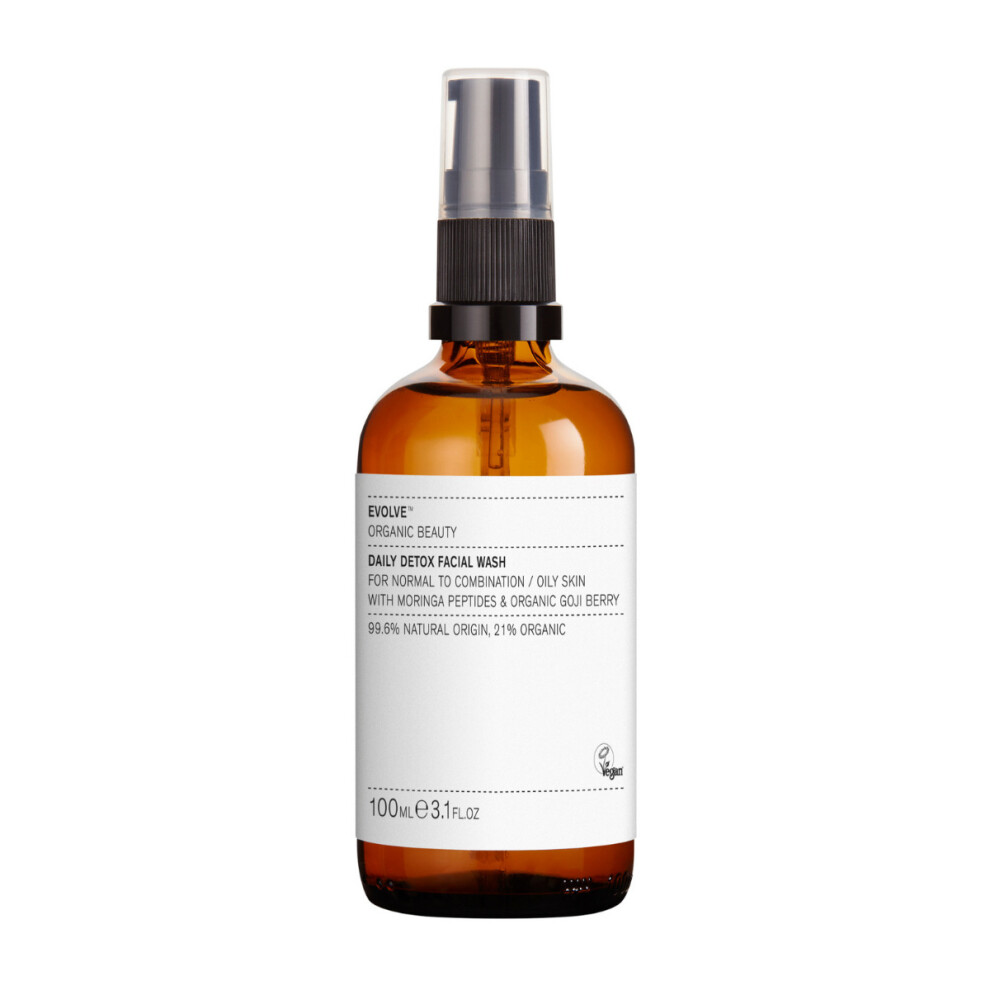 Evolve Beauty Facial Wash Daily Detox Anti Aging Foaming Face Cleanser 100Ml