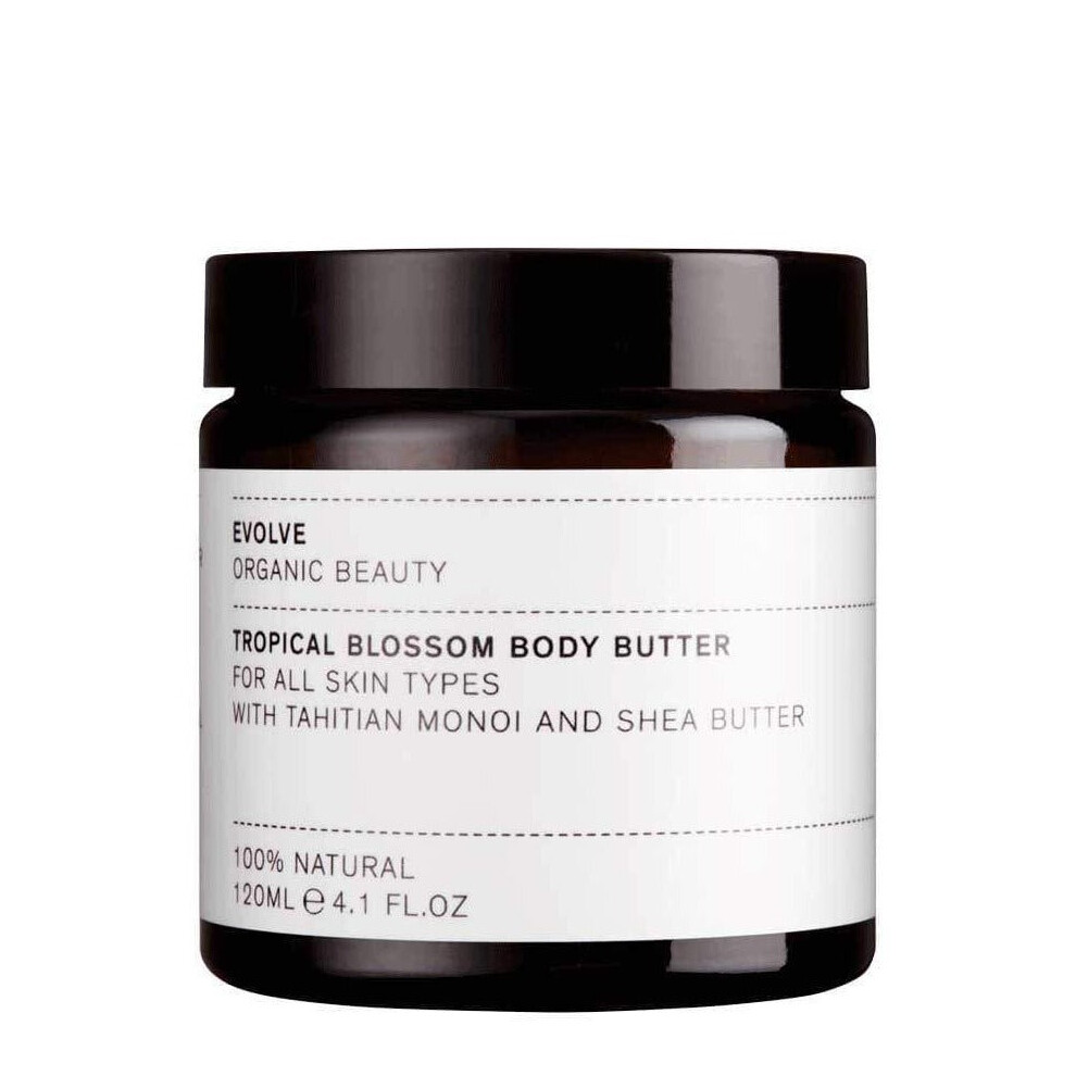 Evolve Beauty Tropical Blossom Natural Organic Body Butter Cruelty Free 120Ml