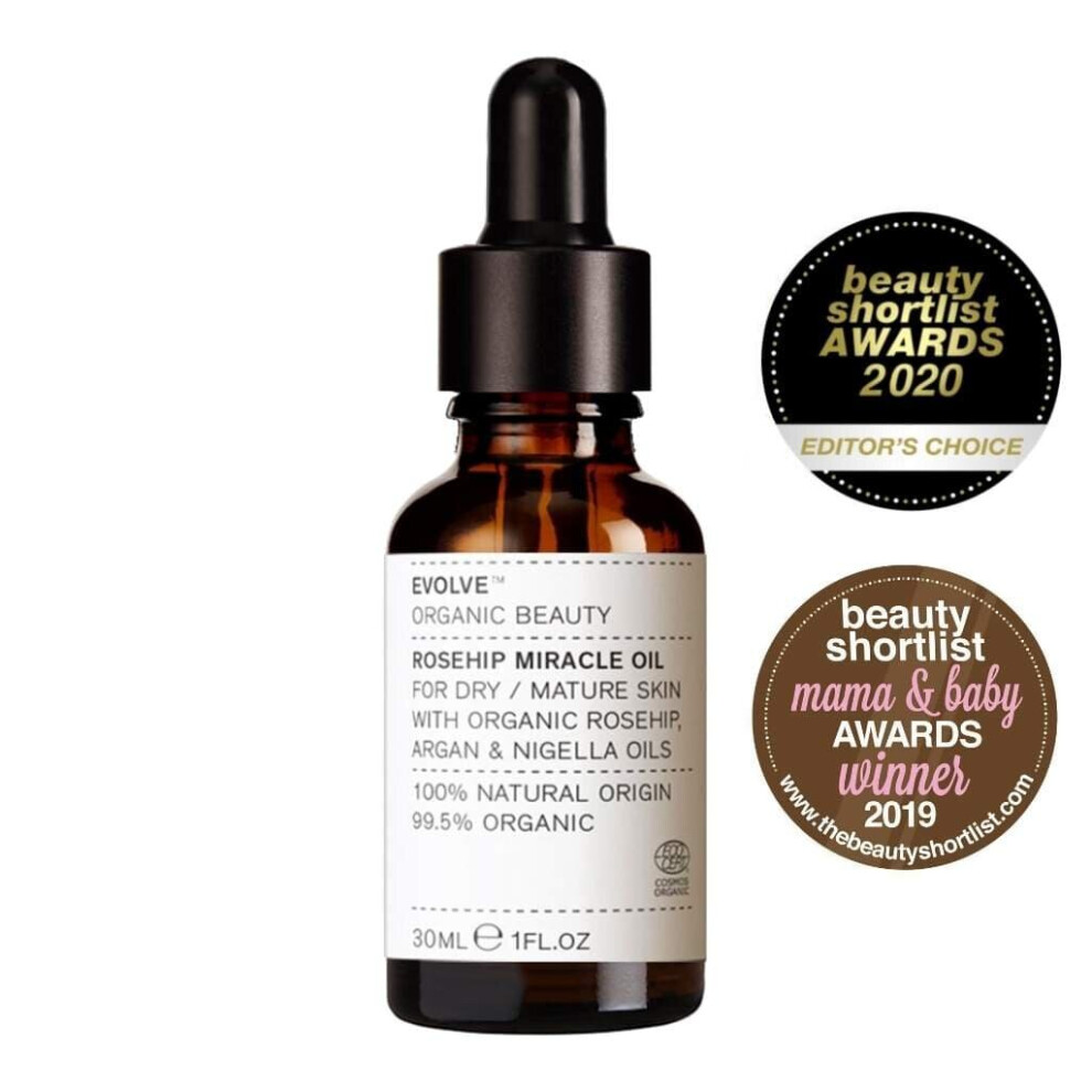 Evolve Beauty Miracle Oil Facial Rosehip Skin Nourishing Anti-Ageing Scars 30Ml