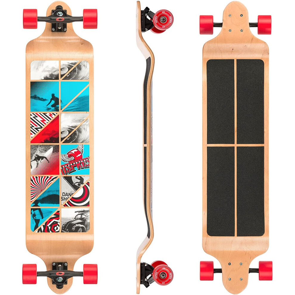 Osprey Europe Osprey Twin Tip Longboards, Complete Skateboard - Cube