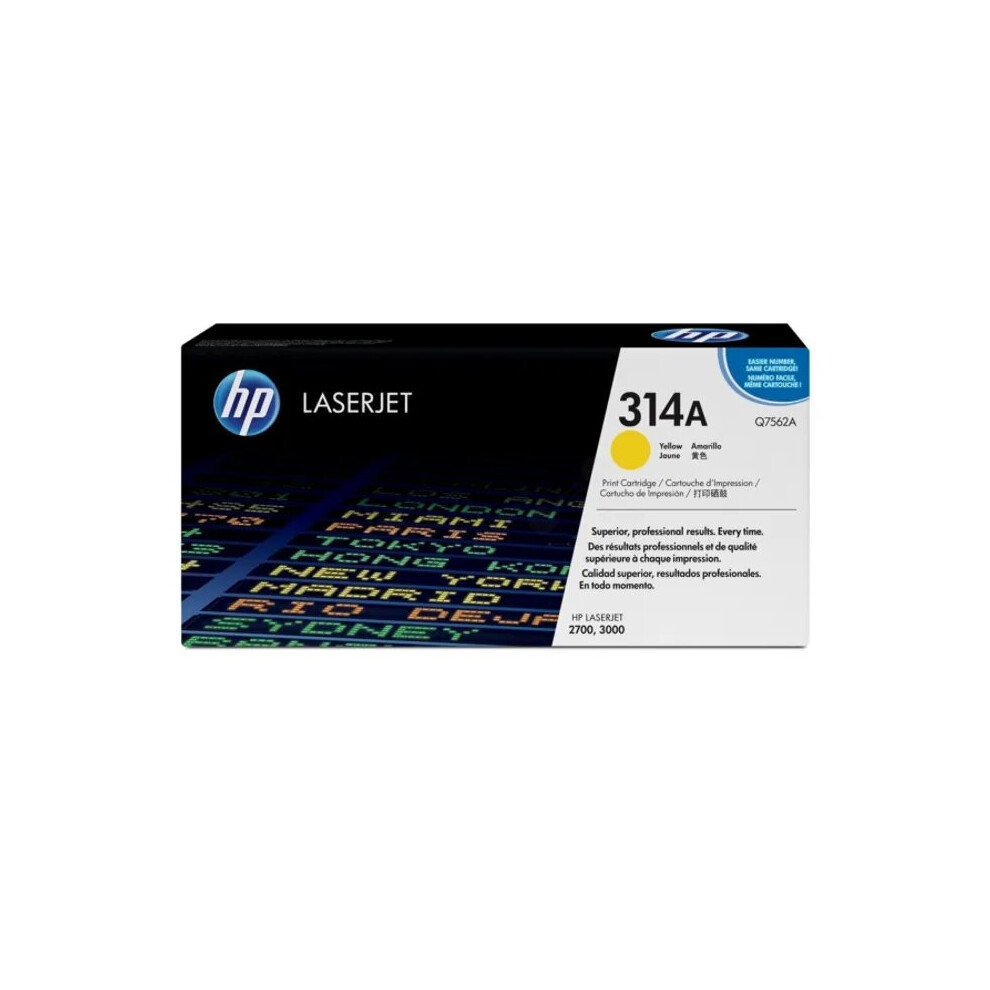 HP Q7562A 314A Yellow Toner Print Cartridge for LaserJet 2700 / 3000