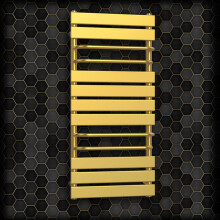 (Straight Gold Valves) 500 x 1000mm Designer Gold Towel Rail Radiator