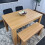 Oak Dining Table 2 Black Tufted Velvet Chairs and 1 Bench Dining Set 13