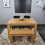 Oak Dining Table 2 Black Tufted Velvet Chairs and 1 Bench Dining Set 1