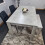 Grey Dining Table, 2 Black Tufted Velvet Chairs and 1 Bench Dining Set 5