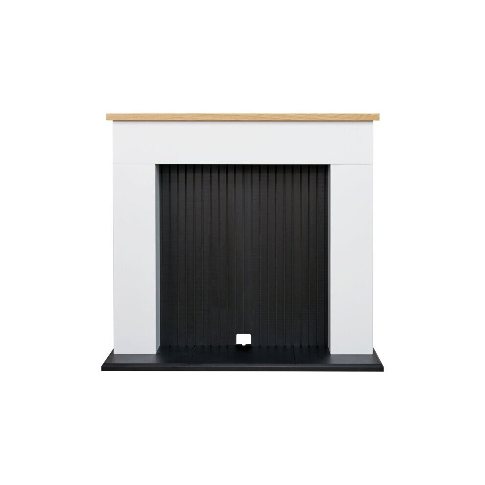 Adam Innsbruck Stove Fireplace in Pure White & Black, 45 Inch