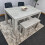 Grey Dining Table, 2 Black Tufted Velvet Chairs and 1 Bench Dining Set 7