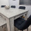 Grey Dining Table,4 Black Tufted Velvet Chairs and 1 Bench Dining Set 5