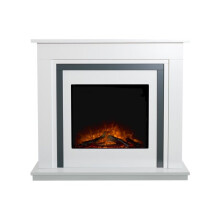 Adam Brentwood Electric Fireplace Suite in Pure White & Grey, 43 Inch - Refurbished
