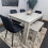 Grey Dining Table 4 Black Tufted Velvet Chairs and 1 Bench Dining Set 2