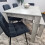 Grey Dining Table,4 Black Tufted Velvet Chairs and 1 Bench Dining Set 3