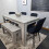 Grey Dining Table,4 Black Tufted Velvet Chairs and 1 Bench Dining Set 4