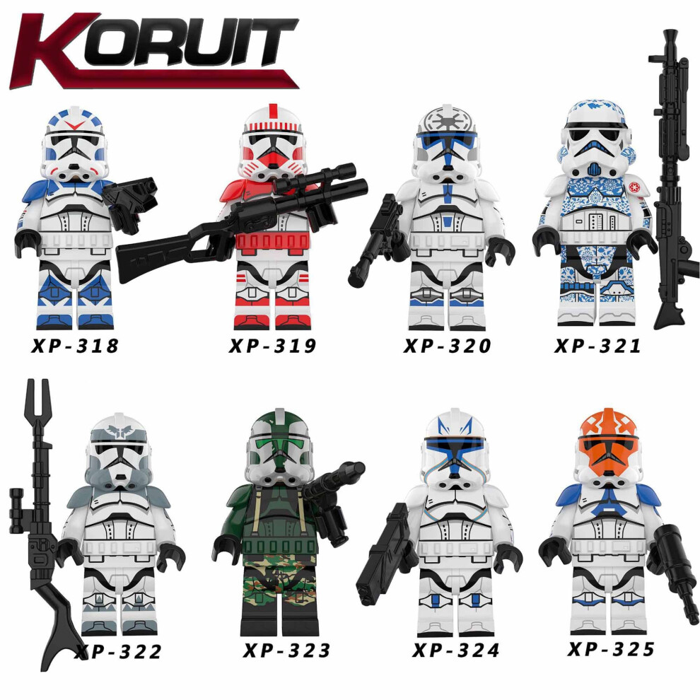 Bonxaif 8Pcs Captain Rex And 501St Legion Star Wars Clone Storm Troopers Fit Lego